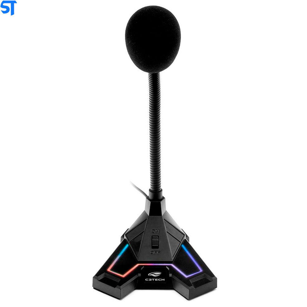 Microfone Gamer C3Tech Conexão USB 2.0 Omnidirecional Preto - MI-G100BK